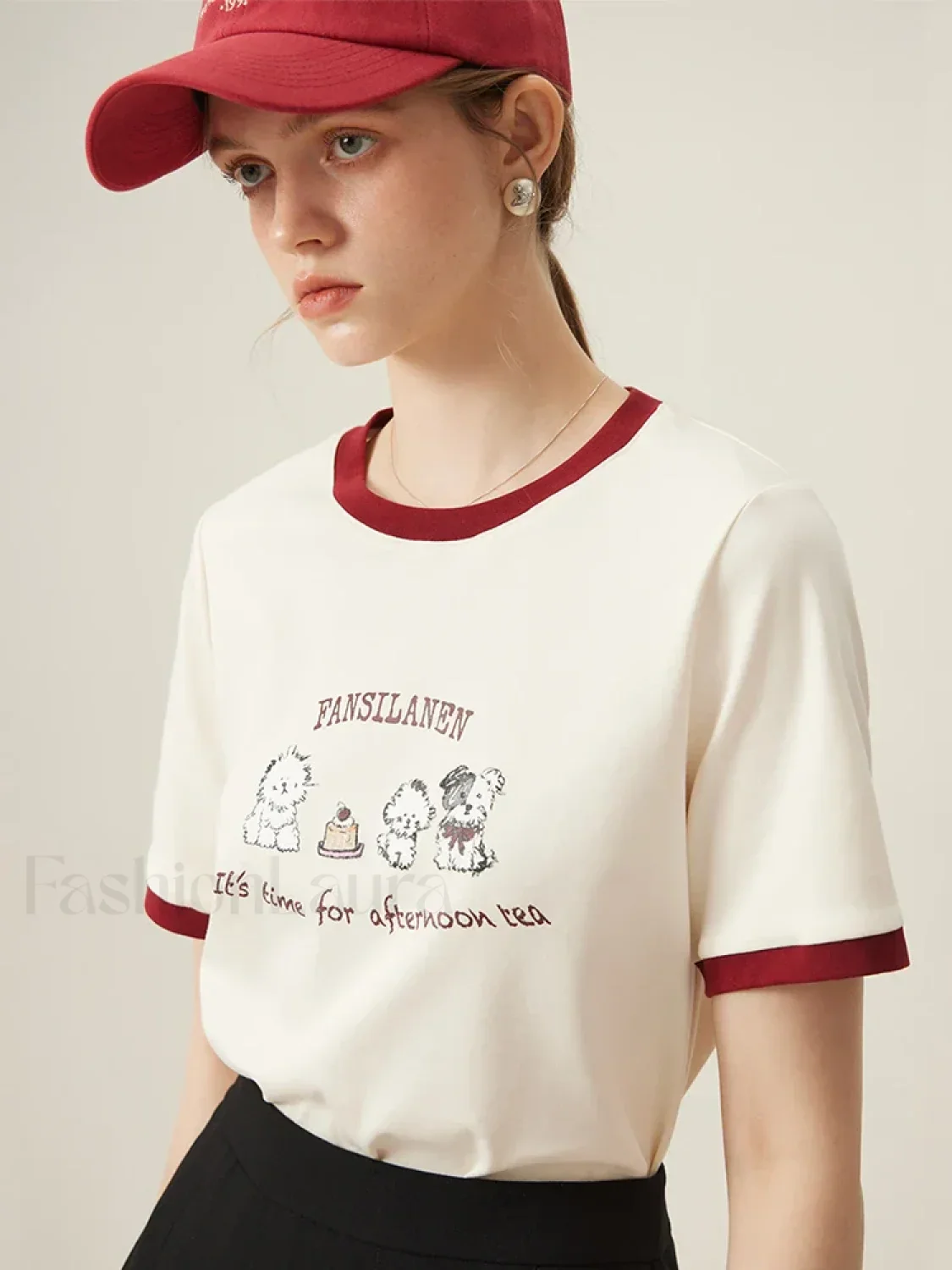 100% Cotton Inner Loose Spring T-Shirt - Image 6