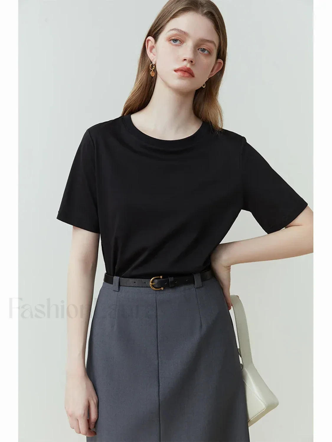 100% Cotton Straight White Black T-Shirt - Image 9
