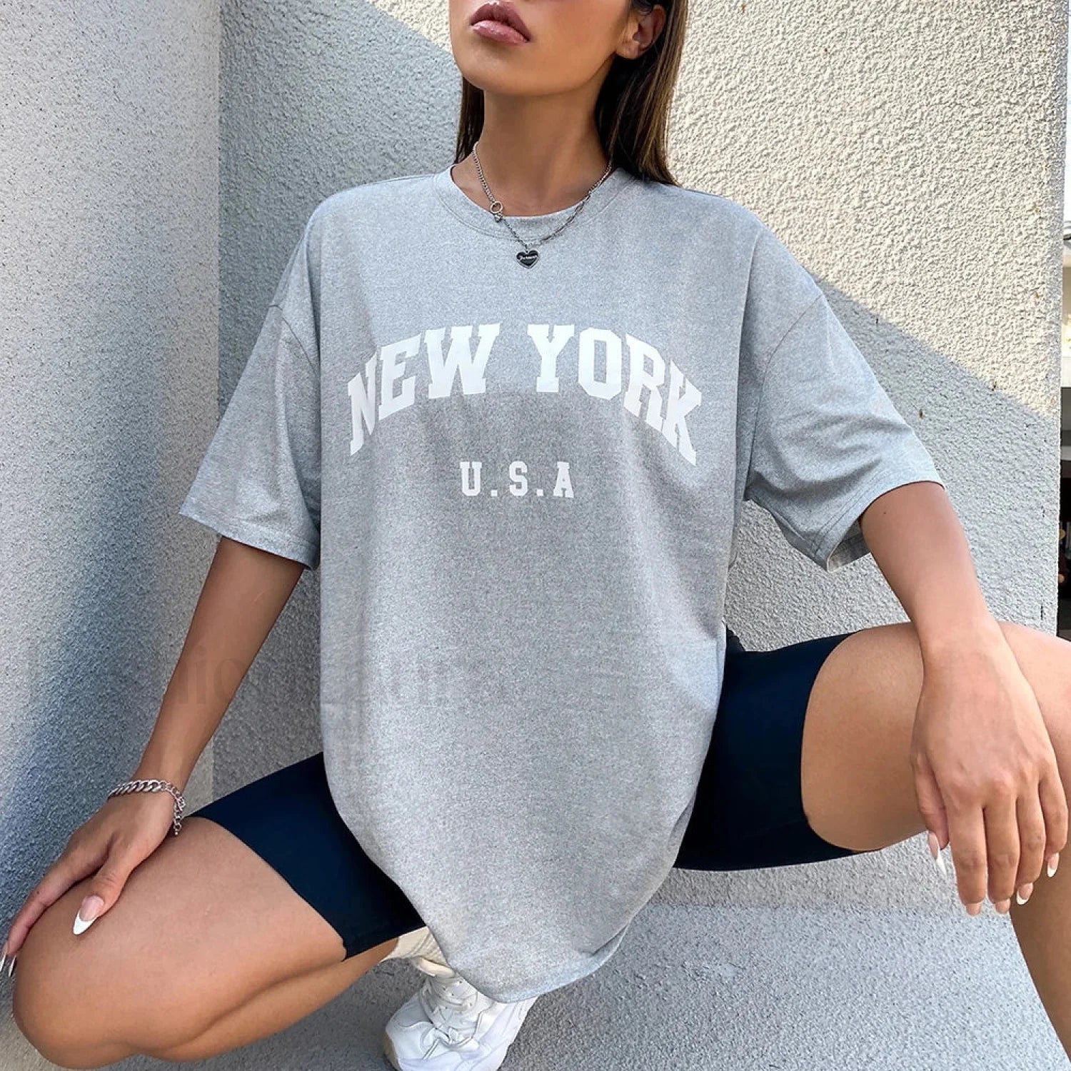100% Cotton USA New York Letter Print T-Shirt - Image 6