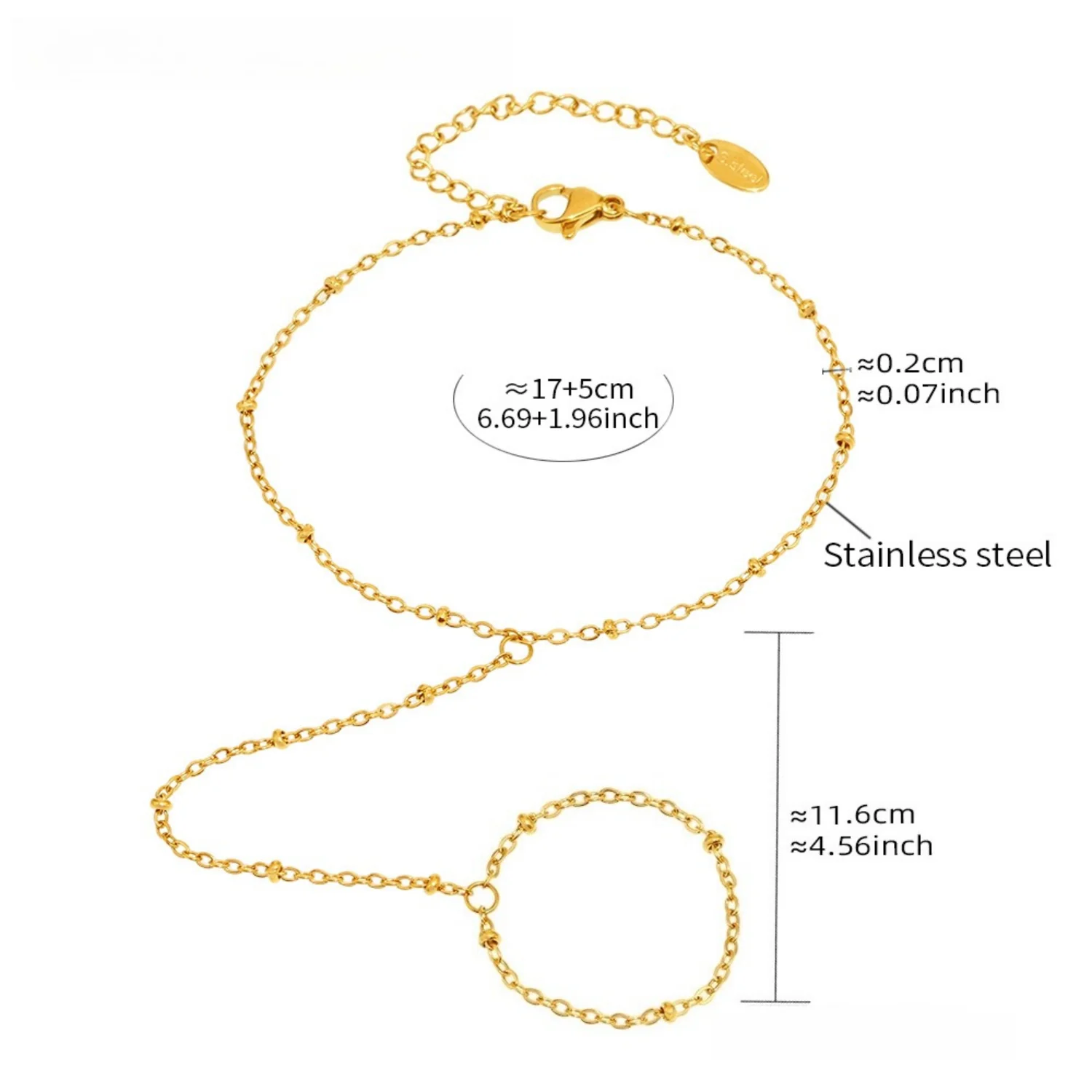 18K Gold Plated Stainless Steel Knuckle Finger Bracelet - Image 7