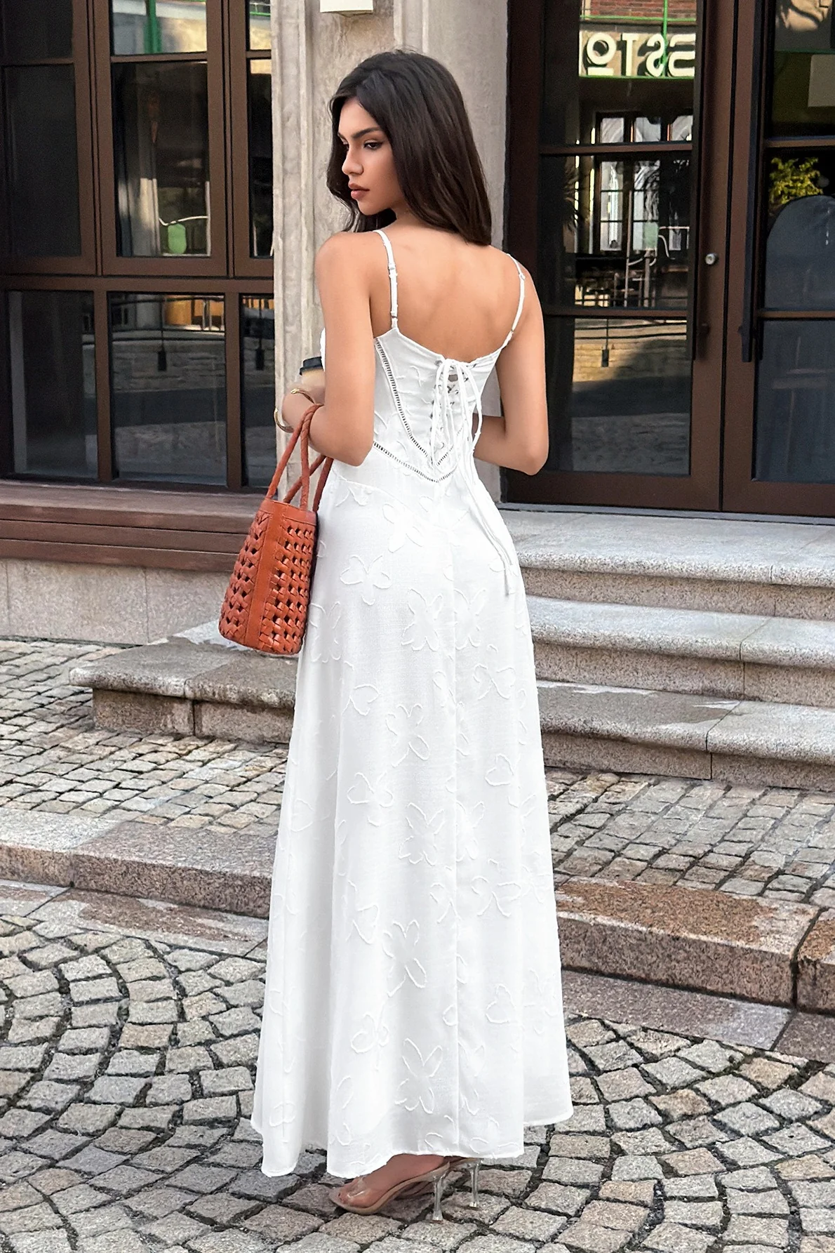 3D Butterfly Jacquard Cami Maxi Dress - Image 3