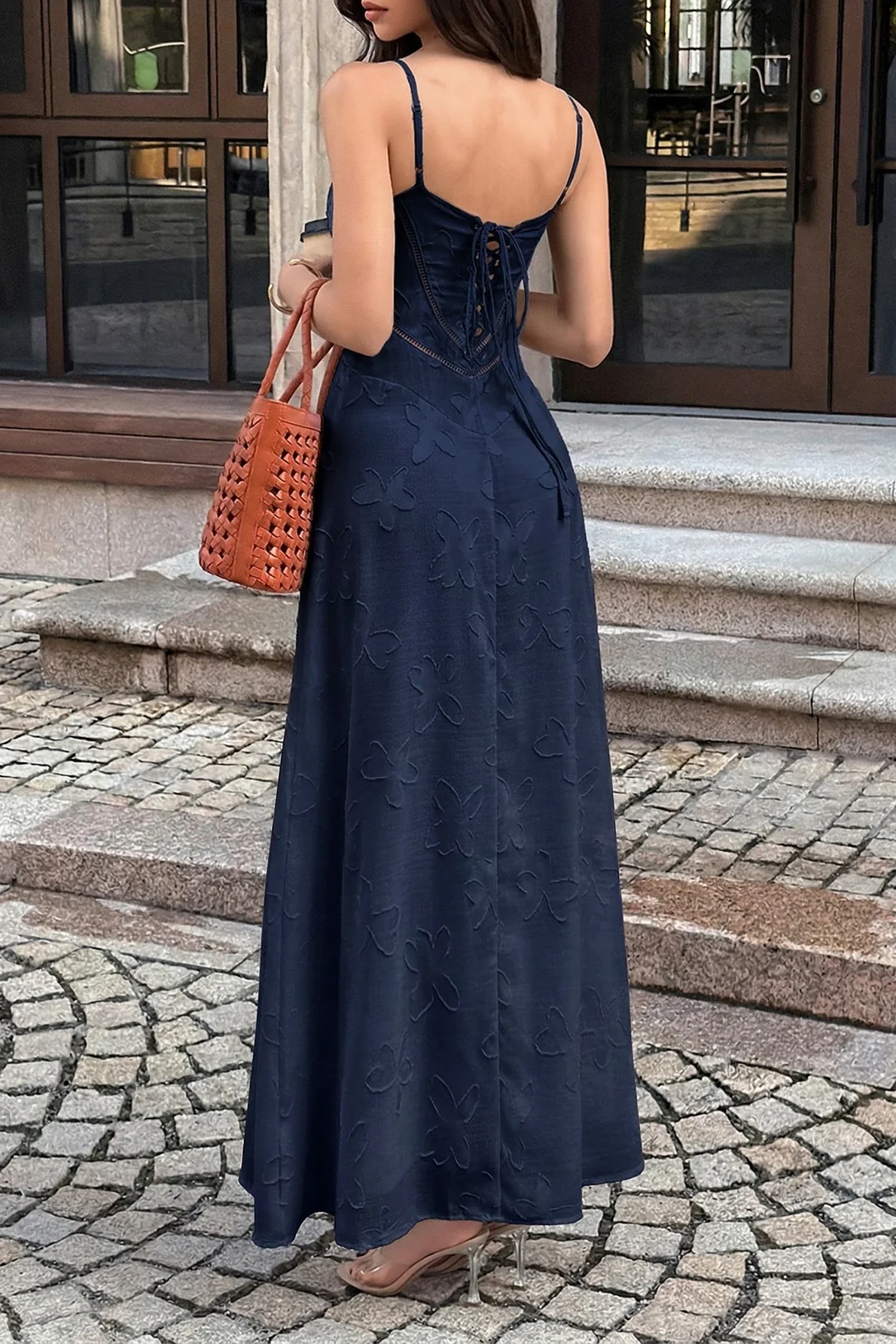 3D Butterfly Jacquard Cami Maxi Dress - Image 6