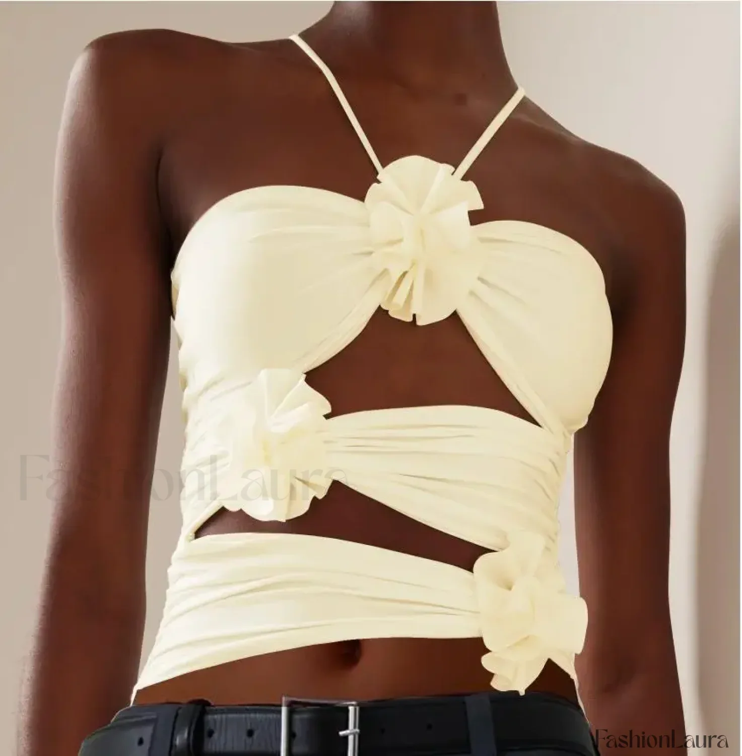 3D Floral Cut-Out Crop Top - Image 22