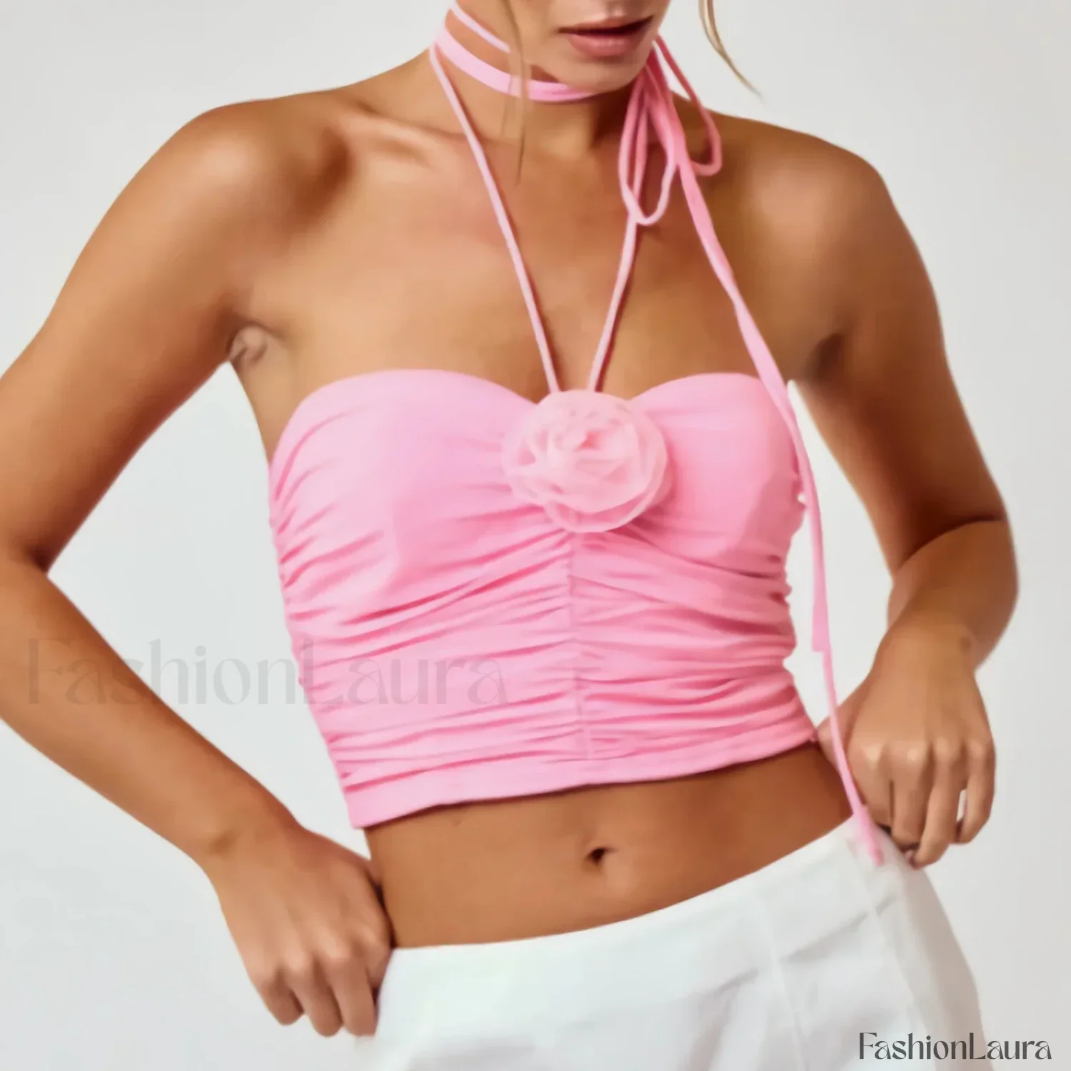 3D Flower Halter Crop Top - Image 13