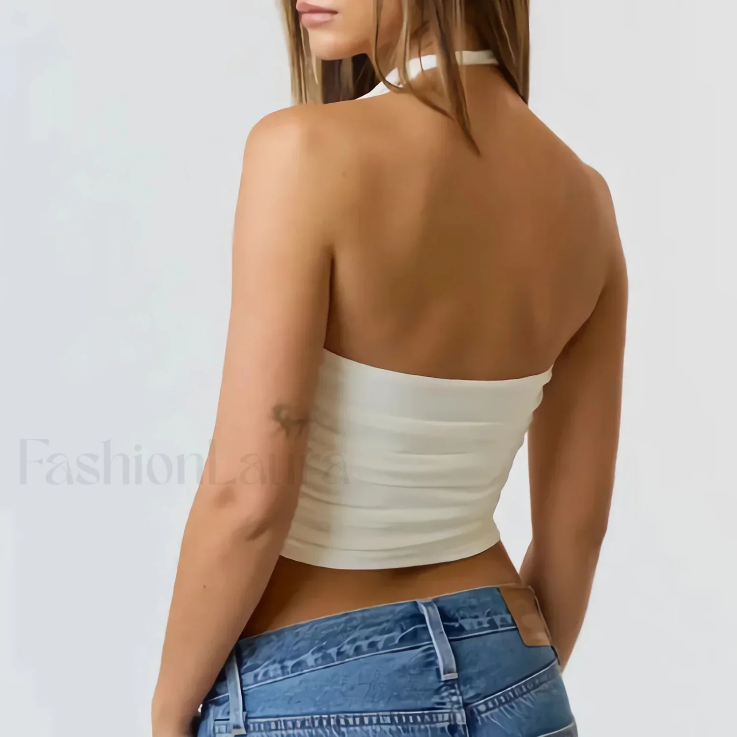 3D Flower Halter Crop Top - Image 4