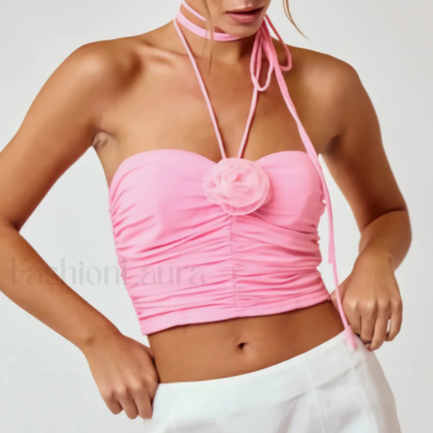 3D Flower Halter Crop Top - Image 7
