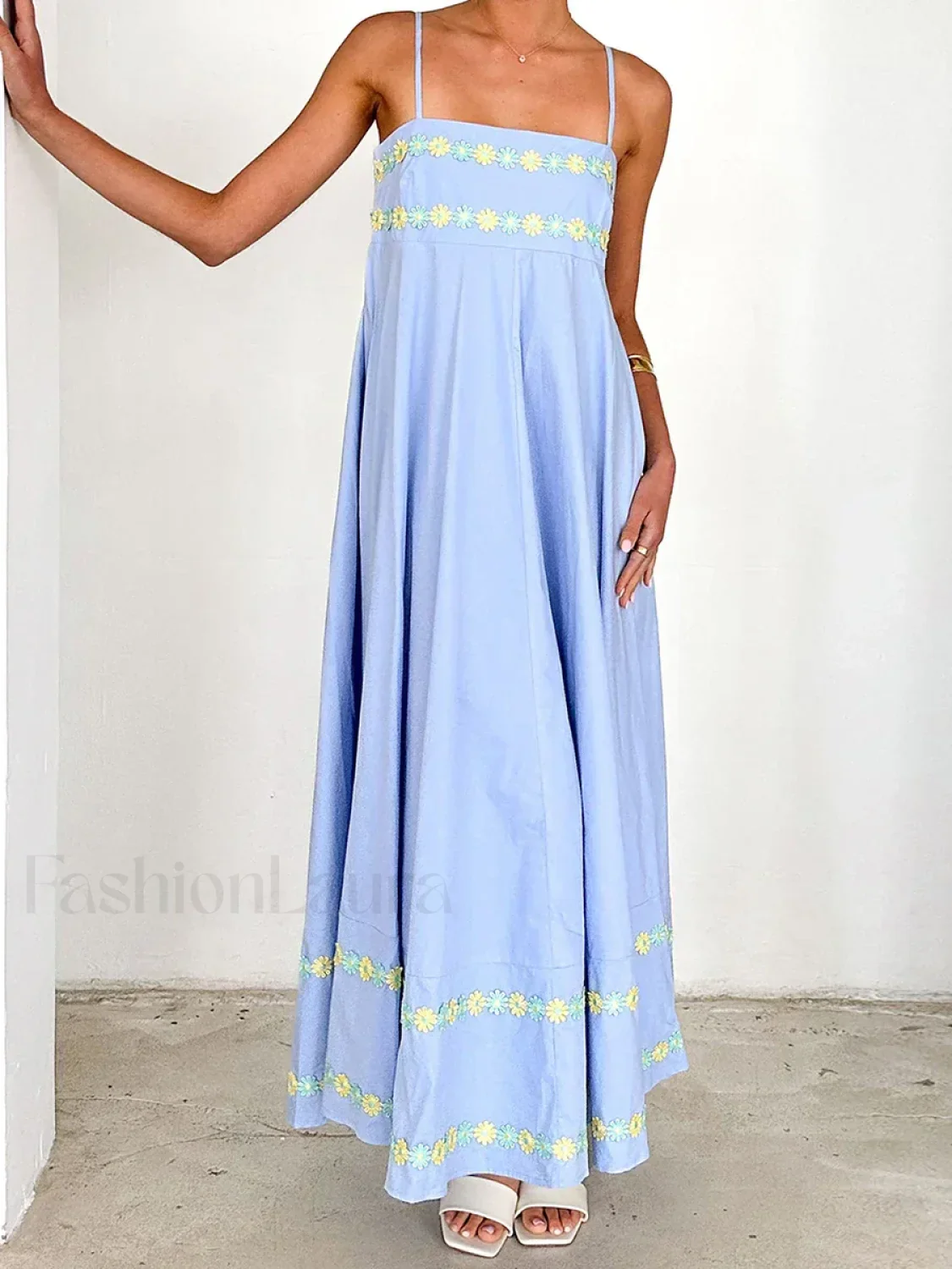 3D Flower Loose A-Line Maxi Dress - Image 12