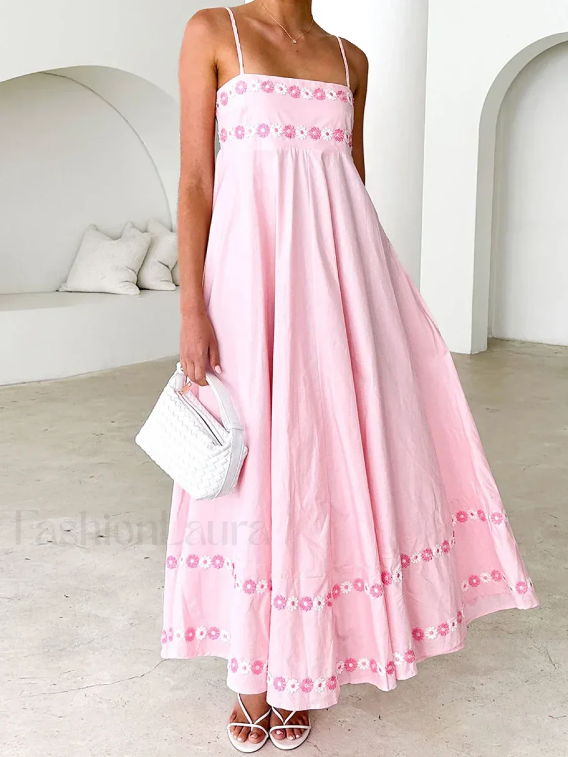 3D Flower Loose A-Line Maxi Dress - Image 7