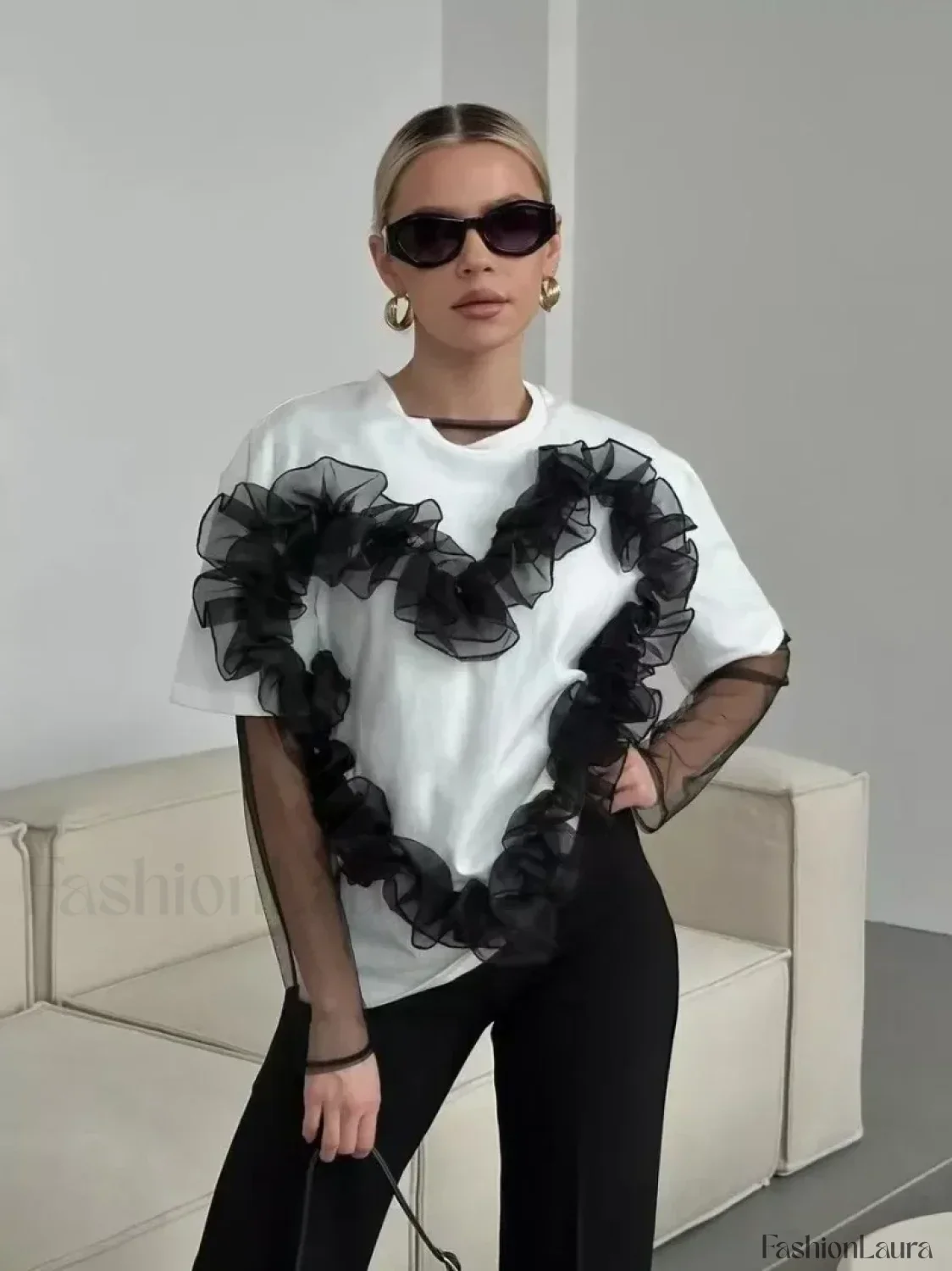 3D Love Flower Cotton T-Shirt - Image 26