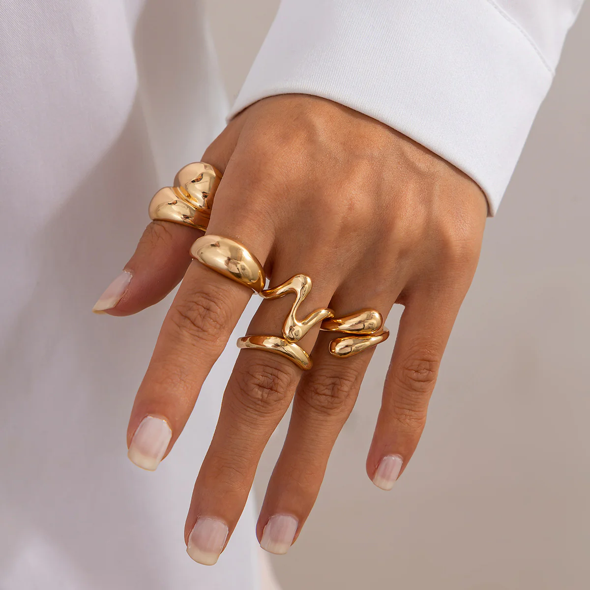 5-Piece Liquid Metal Ring Set - Image 2
