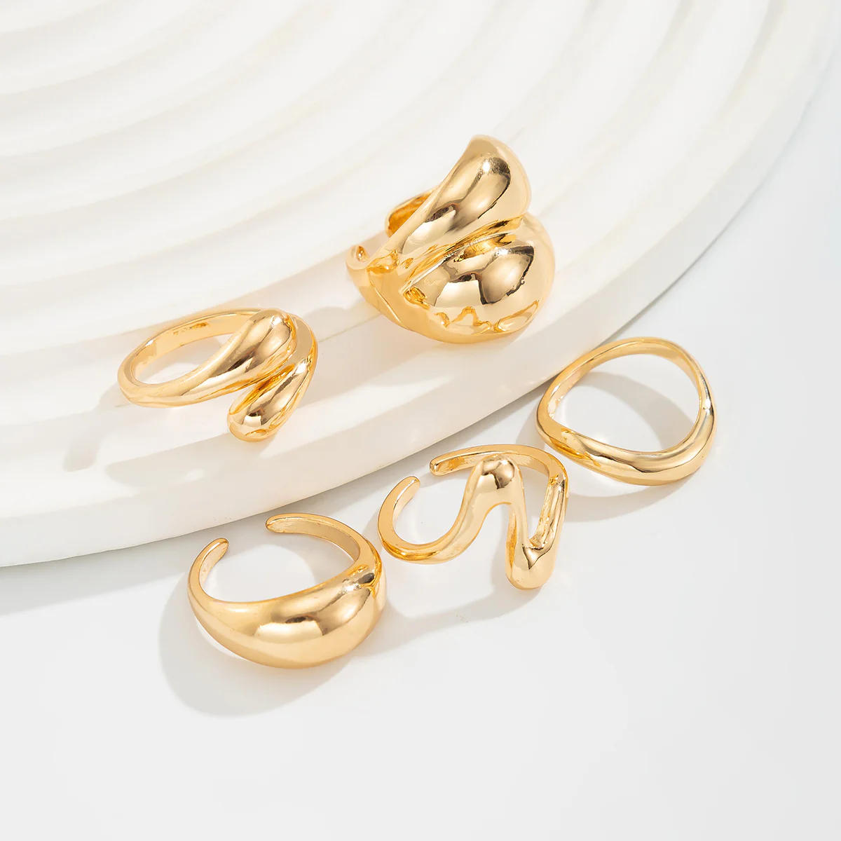 5-Piece Liquid Metal Ring Set - Image 3