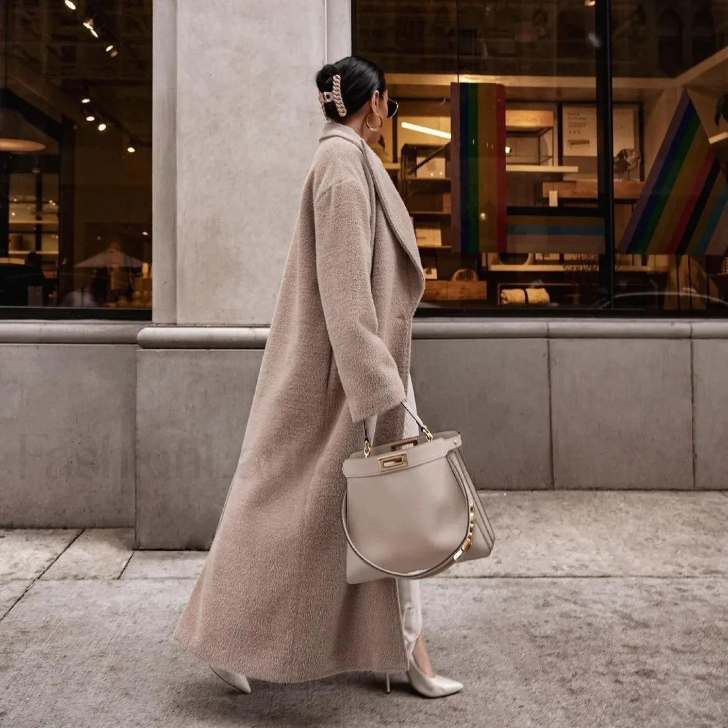 Cashmere Languid Elegant Commuting Thin Warm Mid-length Overcoats - Image 14