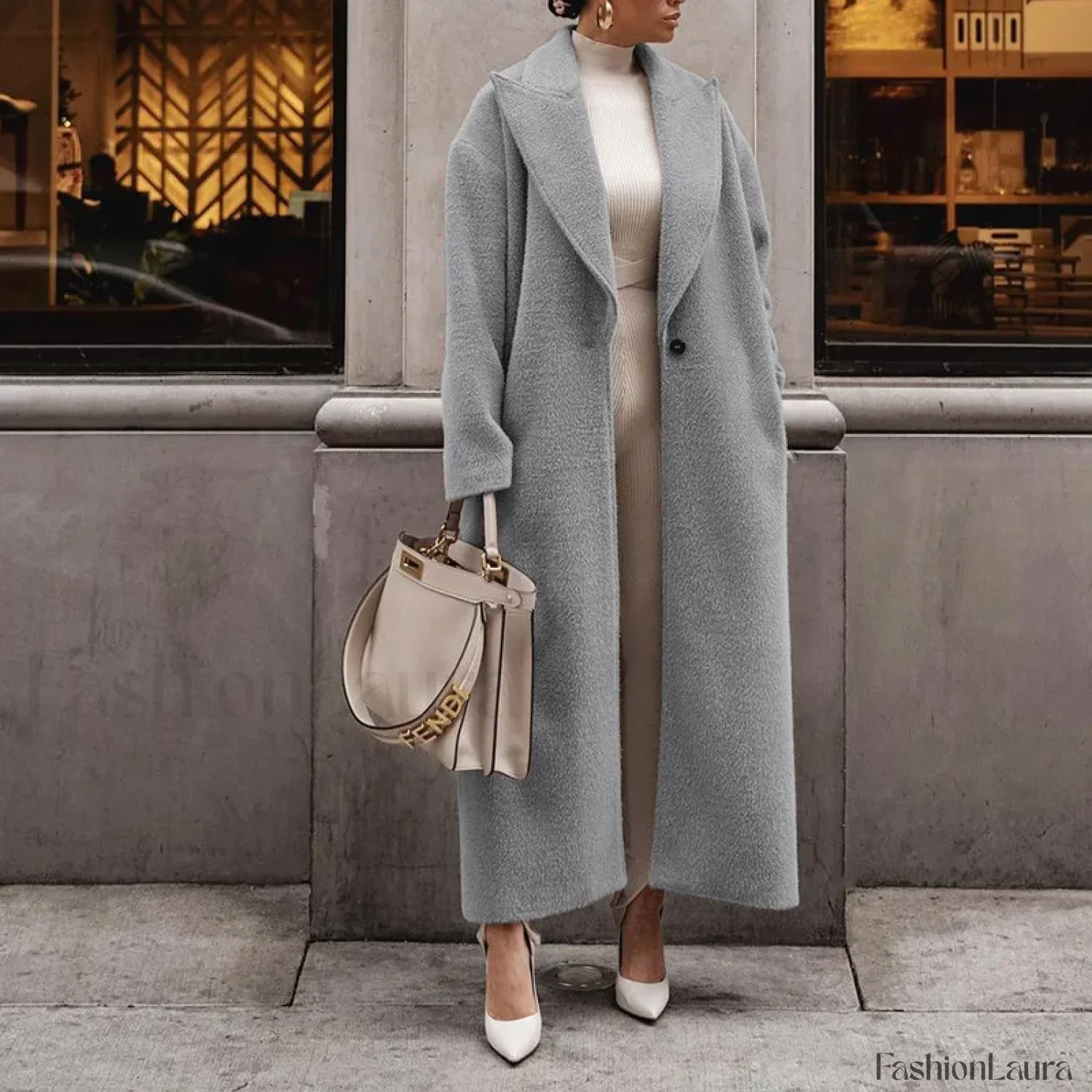 Cashmere Languid Elegant Commuting Thin Warm Mid-length Overcoats - Image 20