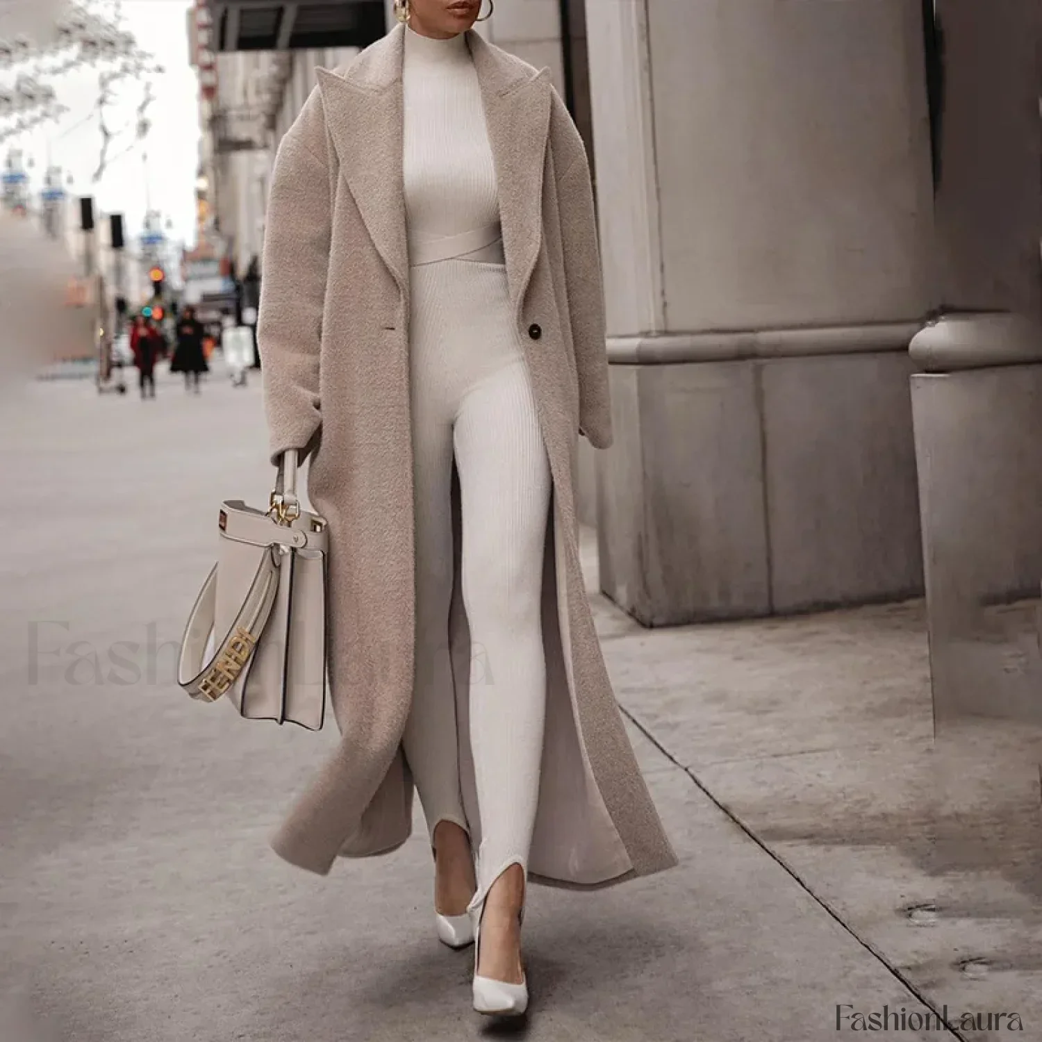 Cashmere Languid Elegant Commuting Thin Warm Mid-length Overcoats - Image 21