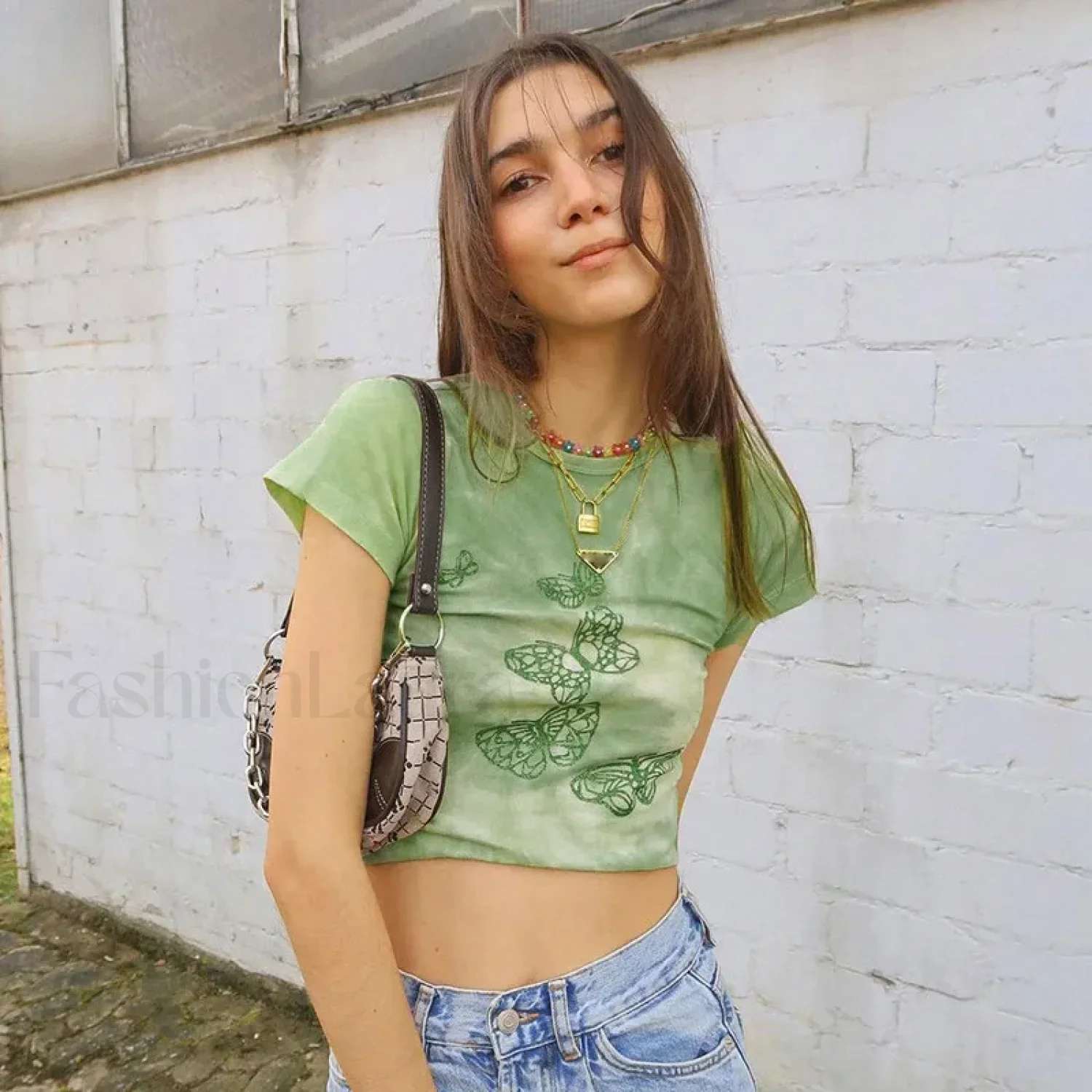 90s Butterfly Print Sexy T-Shirt - Image 3