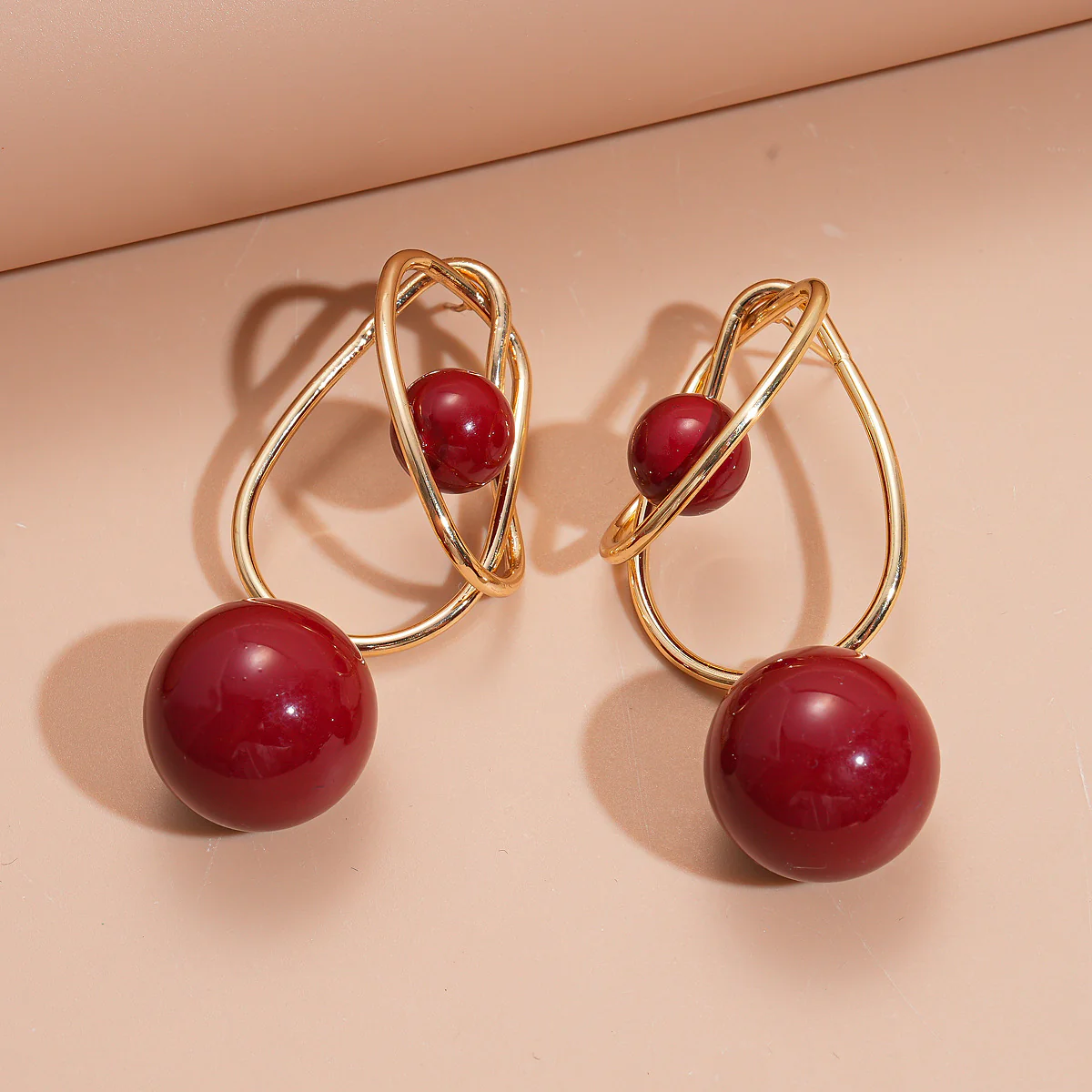 Acrylic Geometric Sphere Wrap Earrings - Image 3