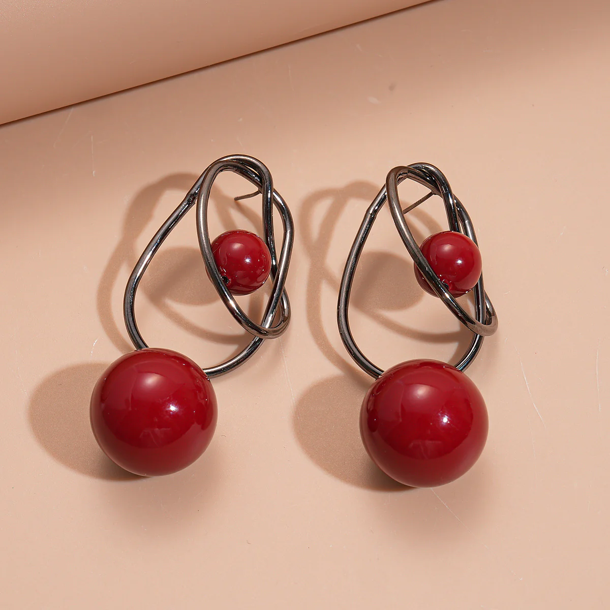 Acrylic Geometric Sphere Wrap Earrings - Image 7