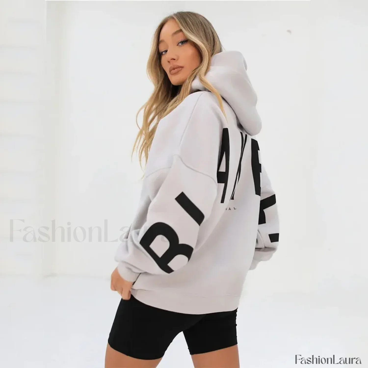 American Retro Letter Print Oversized Hoodie - Image 21