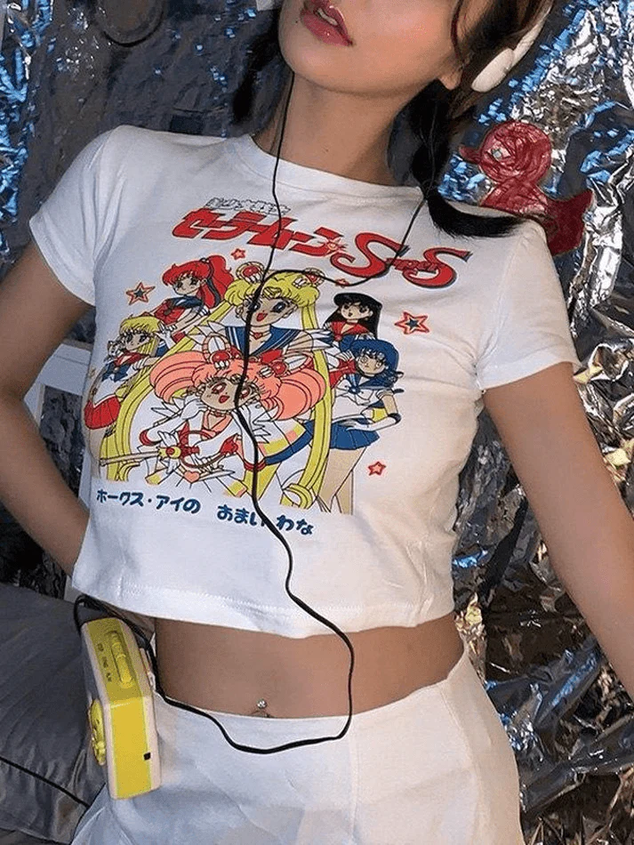 Anime Graphic Crop Top - Image 3