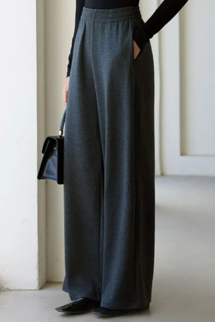 Antibacterial Fleece High Waist Knit Pants