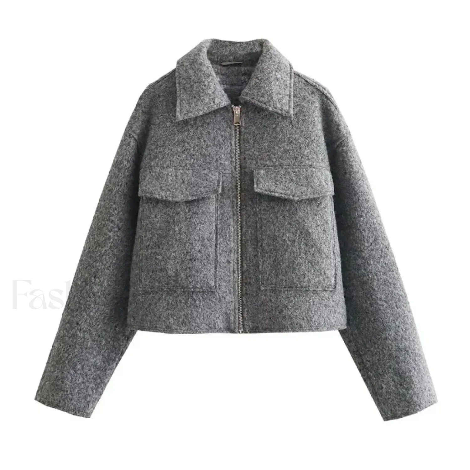 Autumn Winter Cropped Overcoat - Image 4