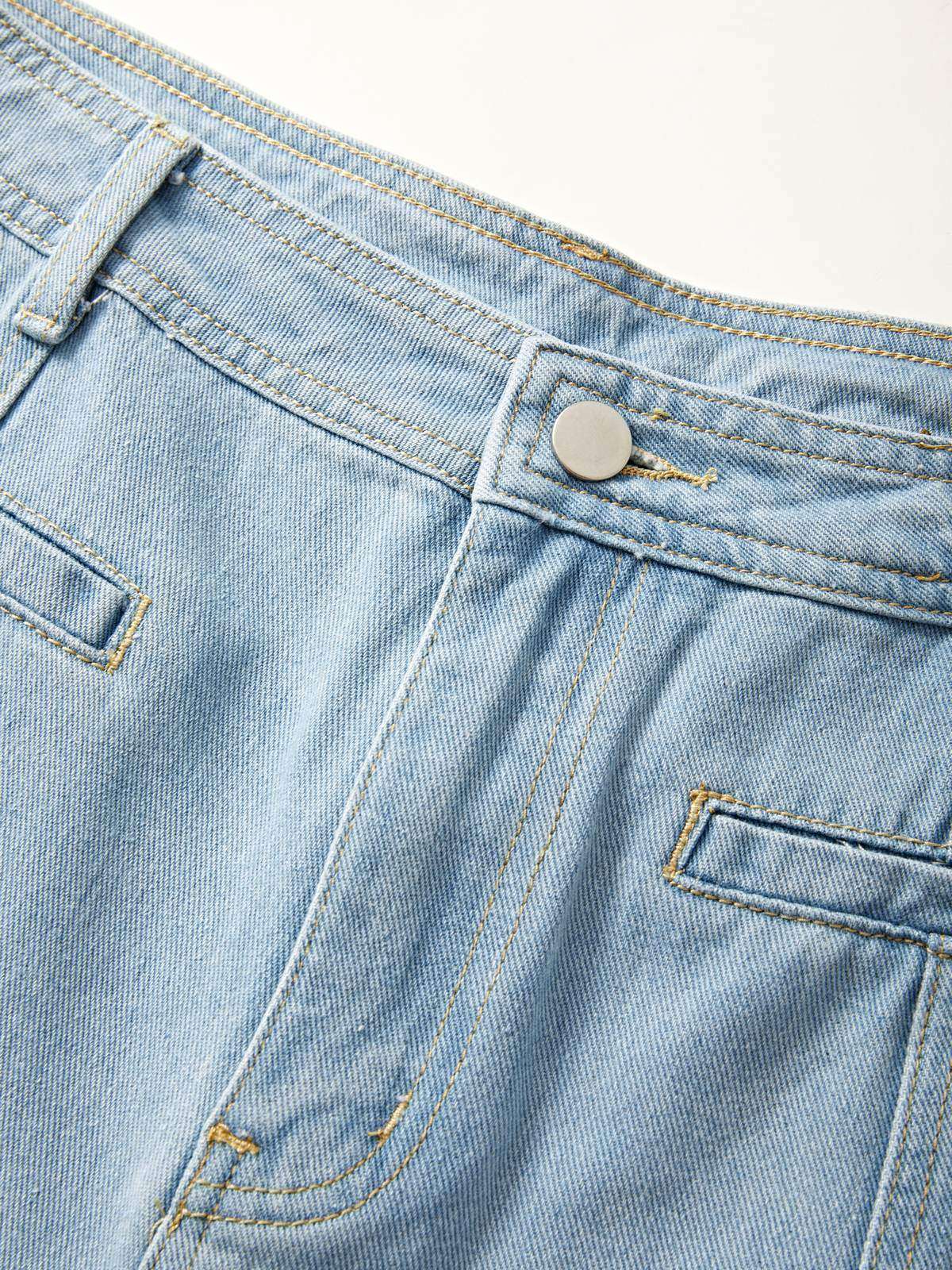 Back Star Patchwork Flare Jeans - Image 12