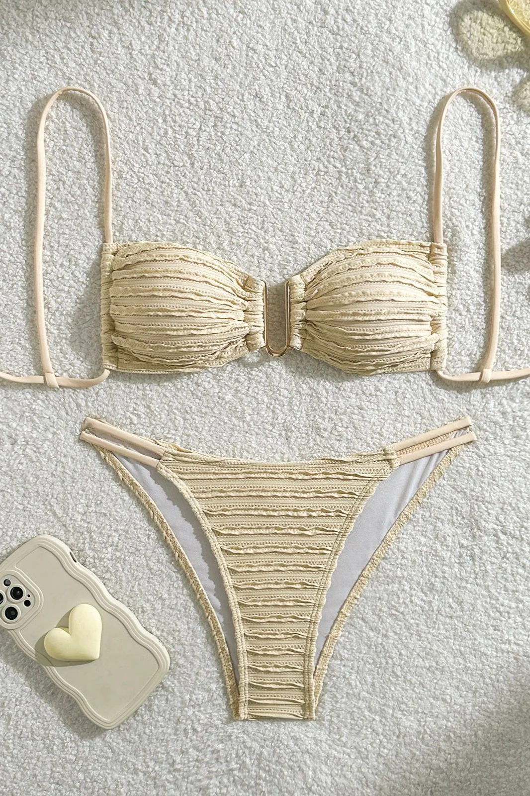 Backless Drawstring Tie Two Piece Bikini Set - Image 10
