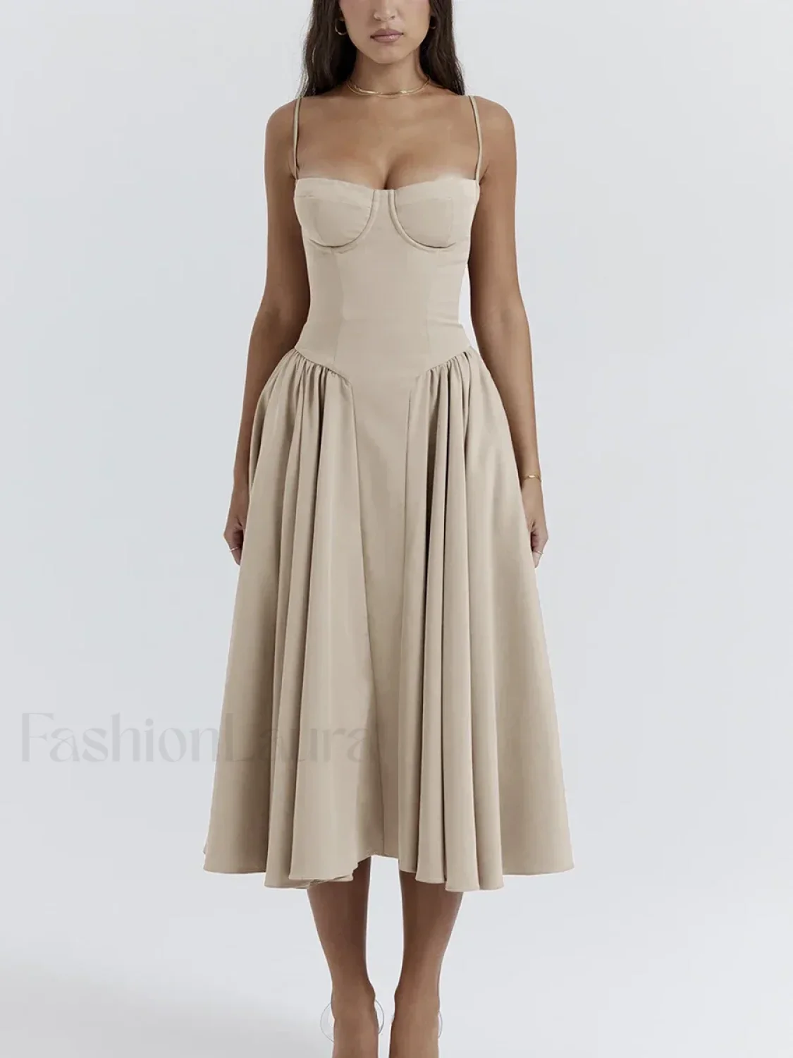 Backless Dropped-Waist Midi Dress - Image 4