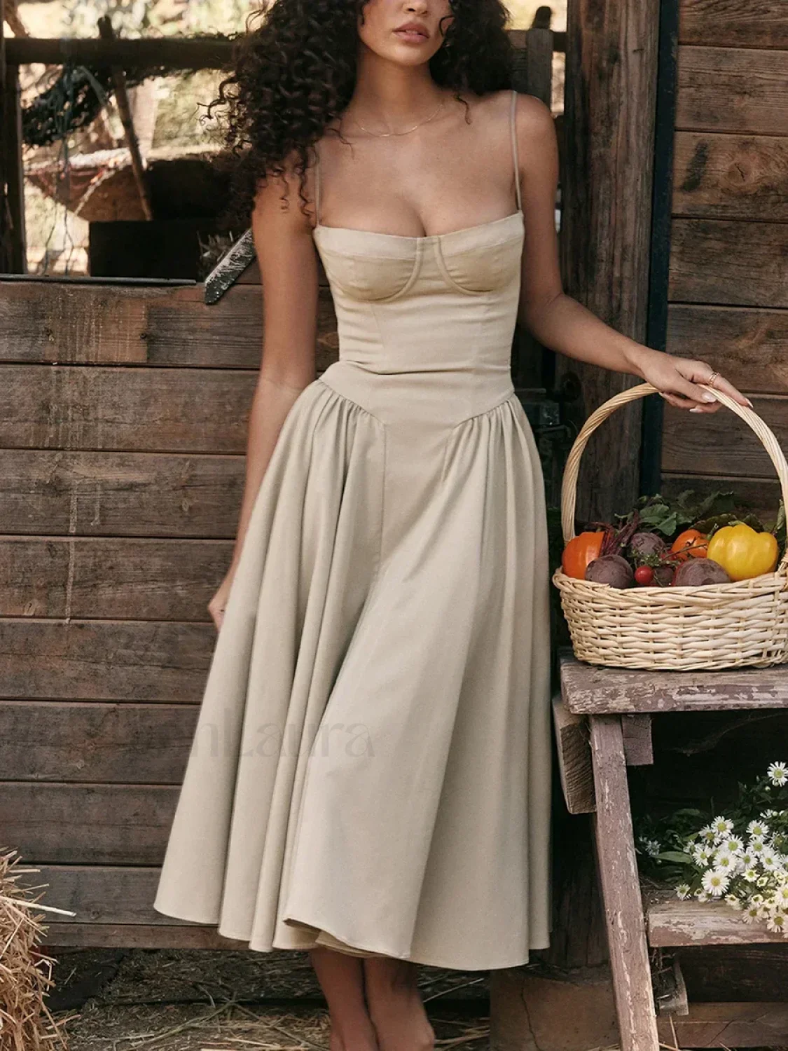 Backless Dropped-Waist Midi Dress - Image 9