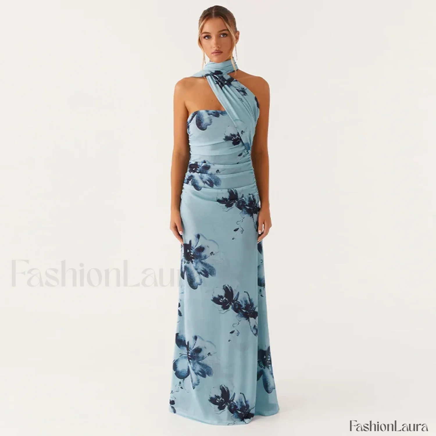 Backless High-Waist Floral Dress - Image 15