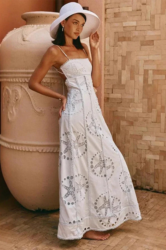 Backless Lace-Up Boho Dress - Image 8