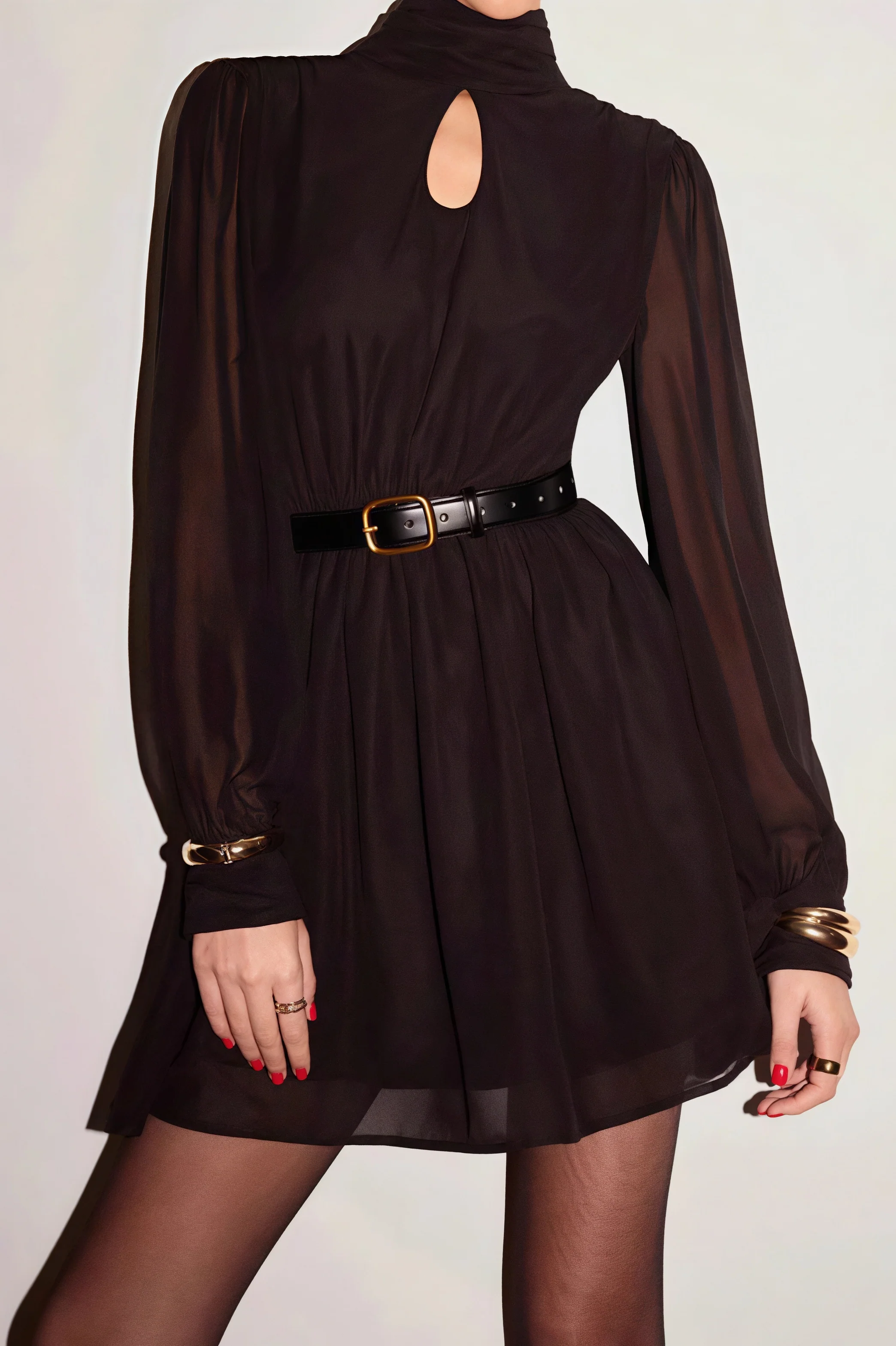 Backless Long Sleeve Mini Dress - Image 4
