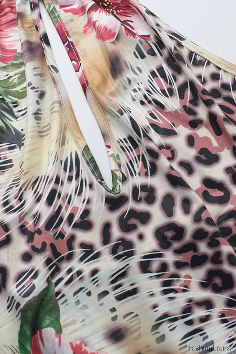 Backless Neck Print Spice Girl Hollow Floral Dress - Image 15