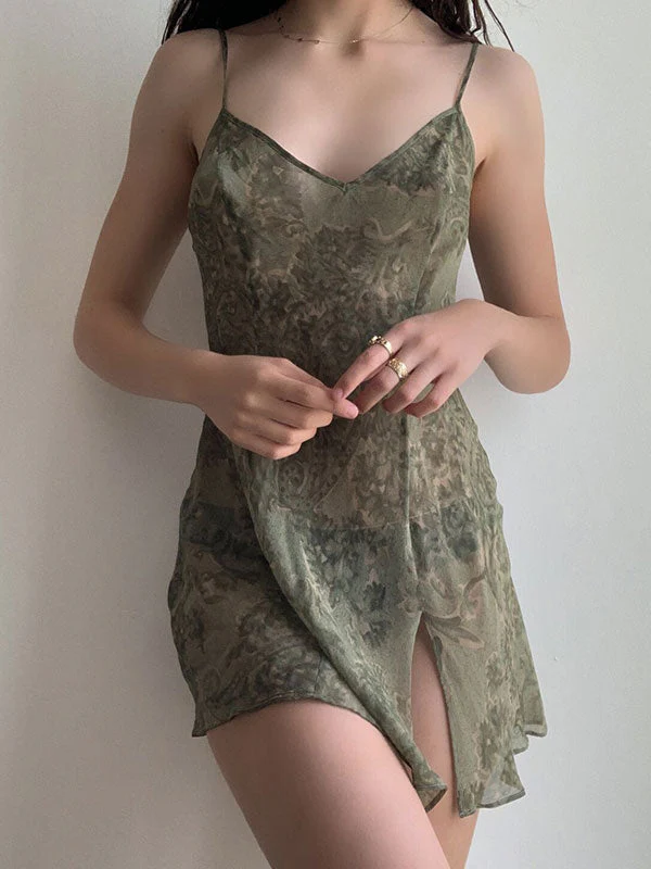 Backless Printed Slip Mini Dress - Image 22