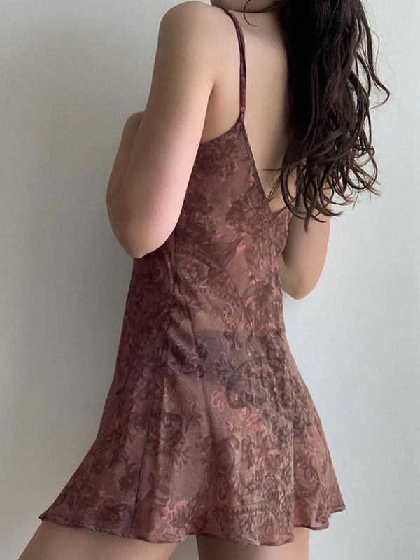 Backless Printed Slip Mini Dress - Image 8