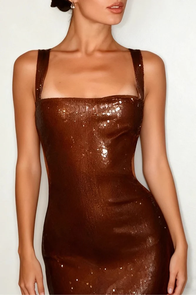 Backless Slip Bodycon Maxi Dress - Image 8