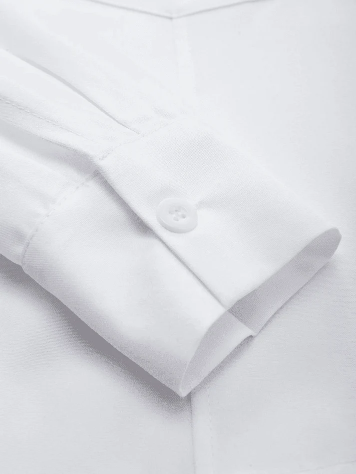 Basic Long Sleeve Button Blouse - Image 13