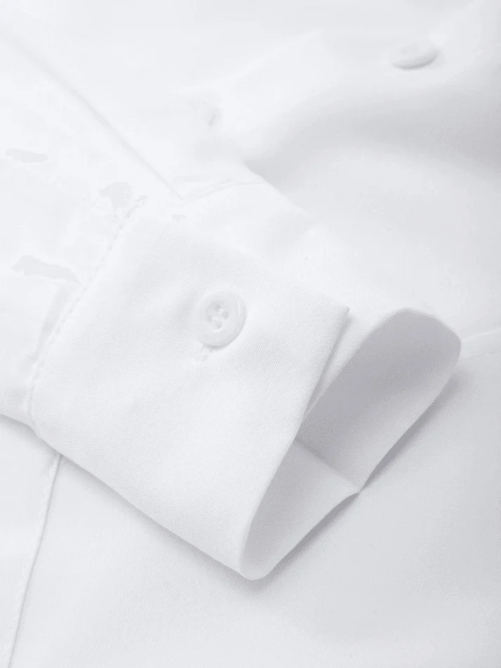 Basic Long Sleeve Button Blouse - Image 28