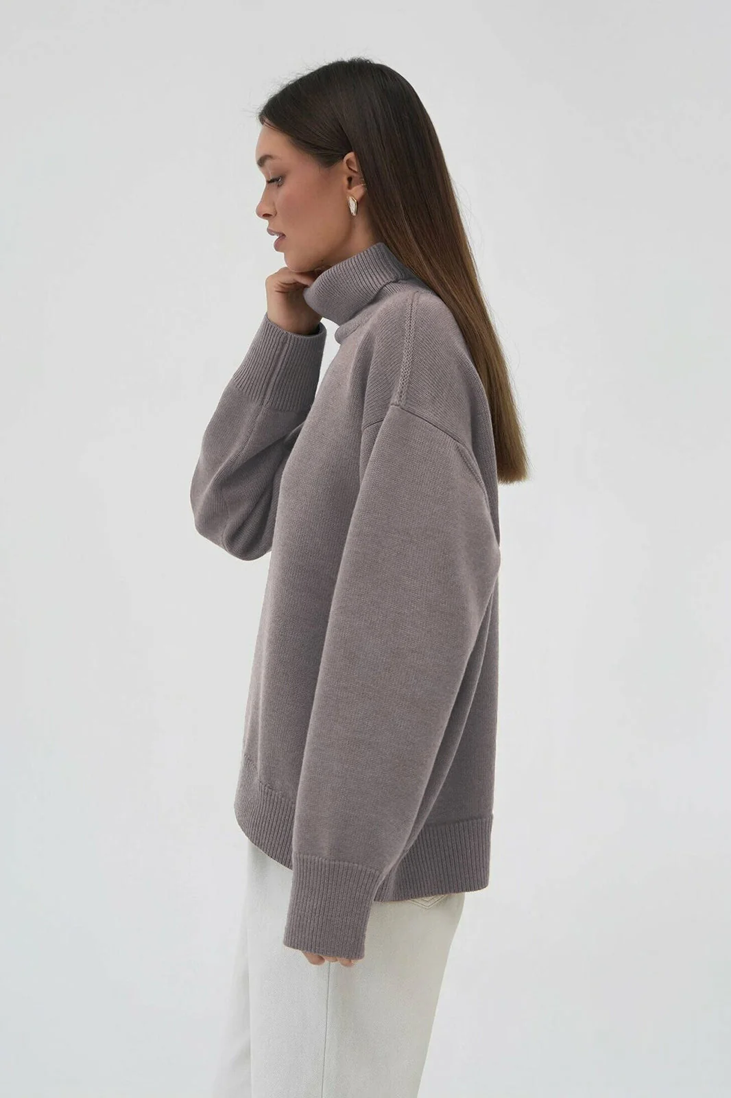 Basic Solid Knit Turtleneck Sweater - Image 24
