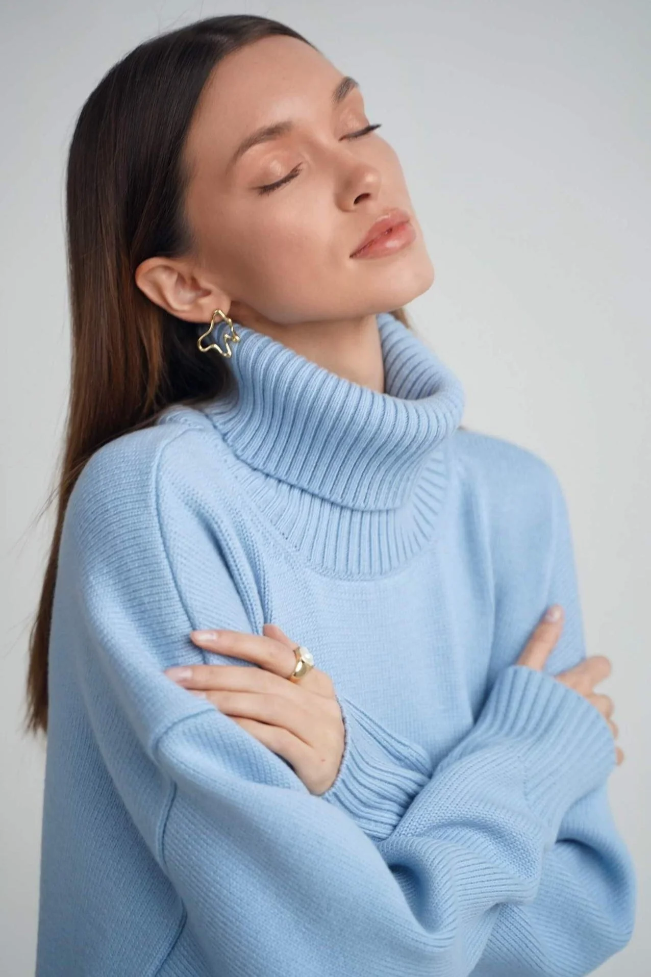 Basic Solid Knit Turtleneck Sweater - Image 55