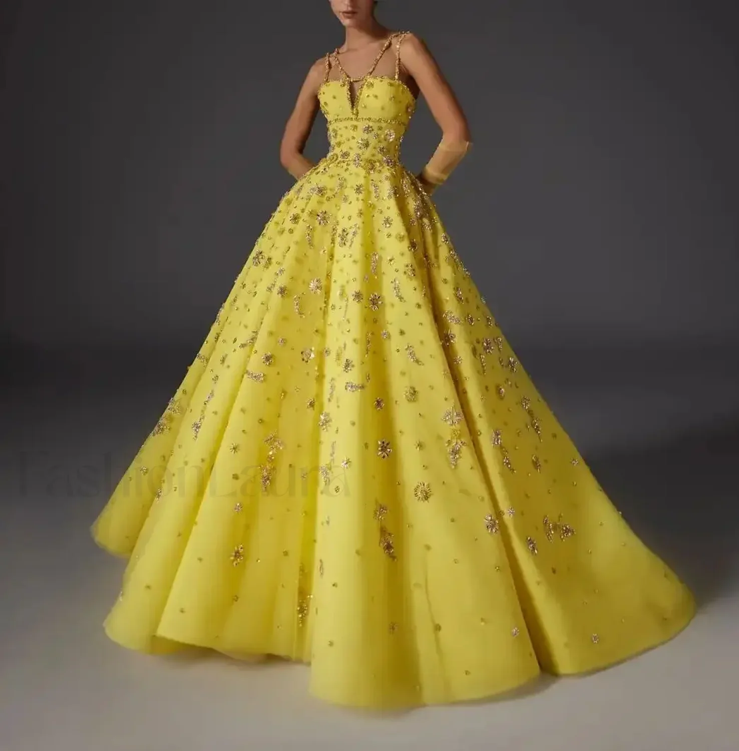 Beaded Floral Strap Maxi Dress - Image 3