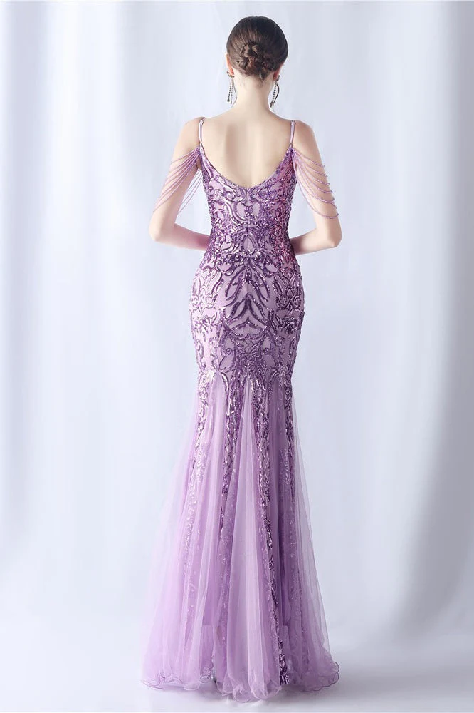 Beaded Mesh Cocktail Maxi Dress - Image 20