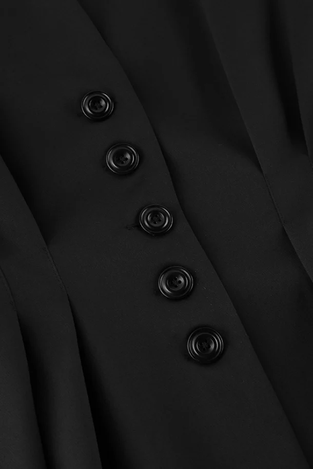 Black Fitted Two Piece Blazer Pants Set - Image 6