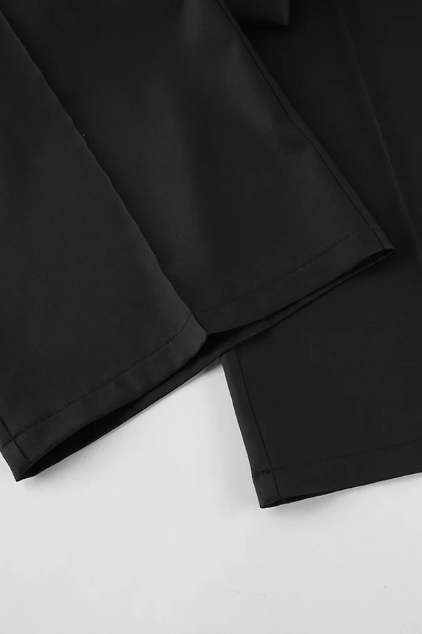 Black Fitted Two Piece Blazer Pants Set - Image 8