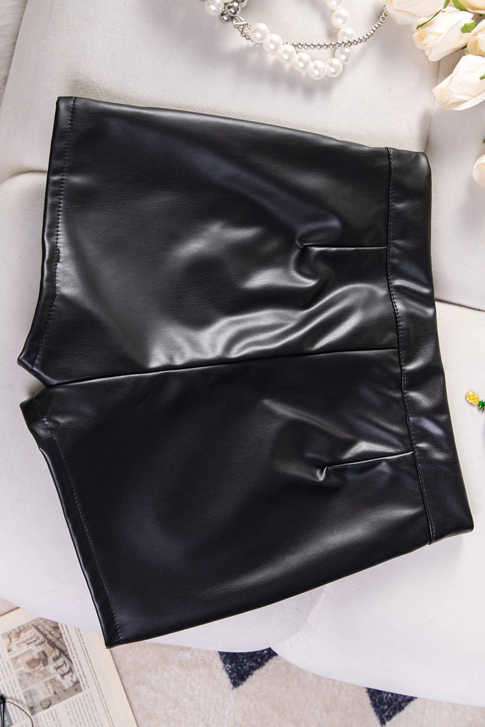 Black High Waist Bodycon Elastic Casual Shorts - Image 5