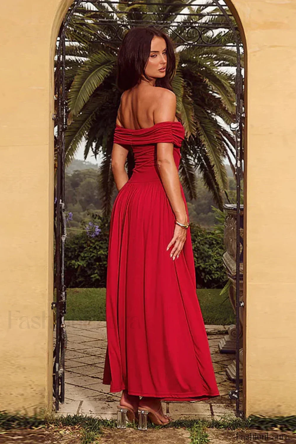 Black One-Shoulder Off-The-Shoulder Tube Top Maxi Dress - Image 18