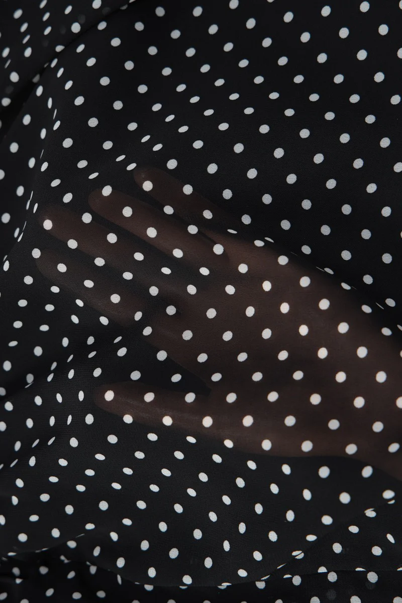 Black Polka Dot Slim Fit Mini Dress - Image 11