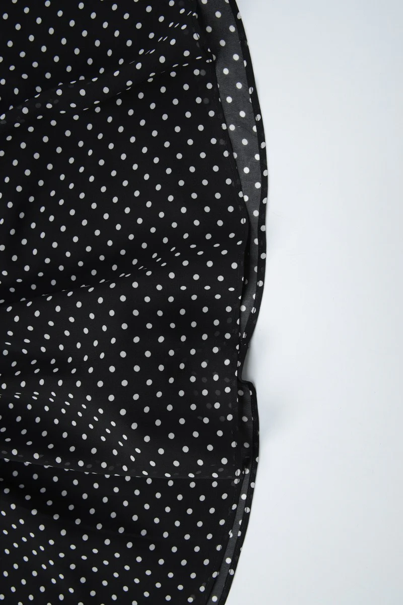Black Polka Dot Slim Fit Mini Dress - Image 9