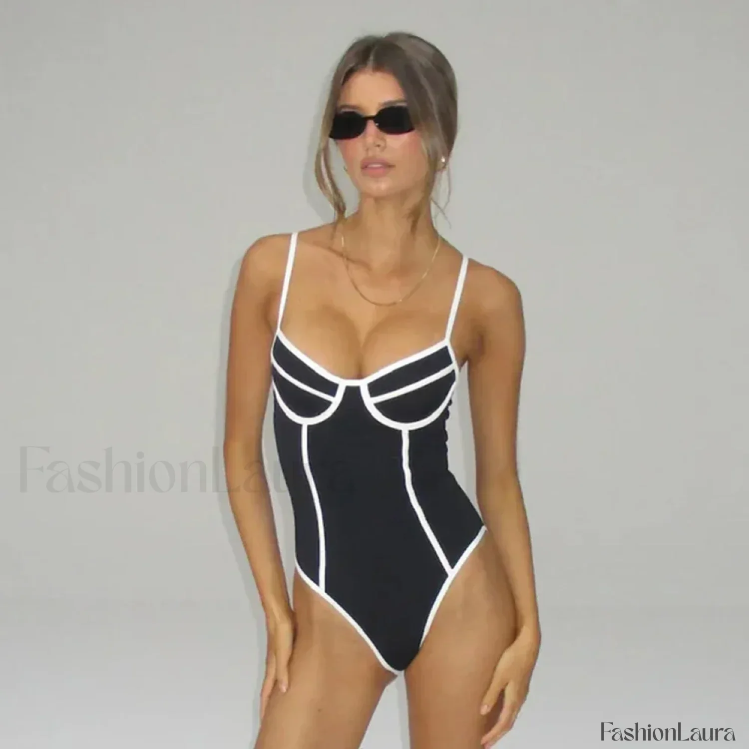 Black White Bikini One Piece - Image 9