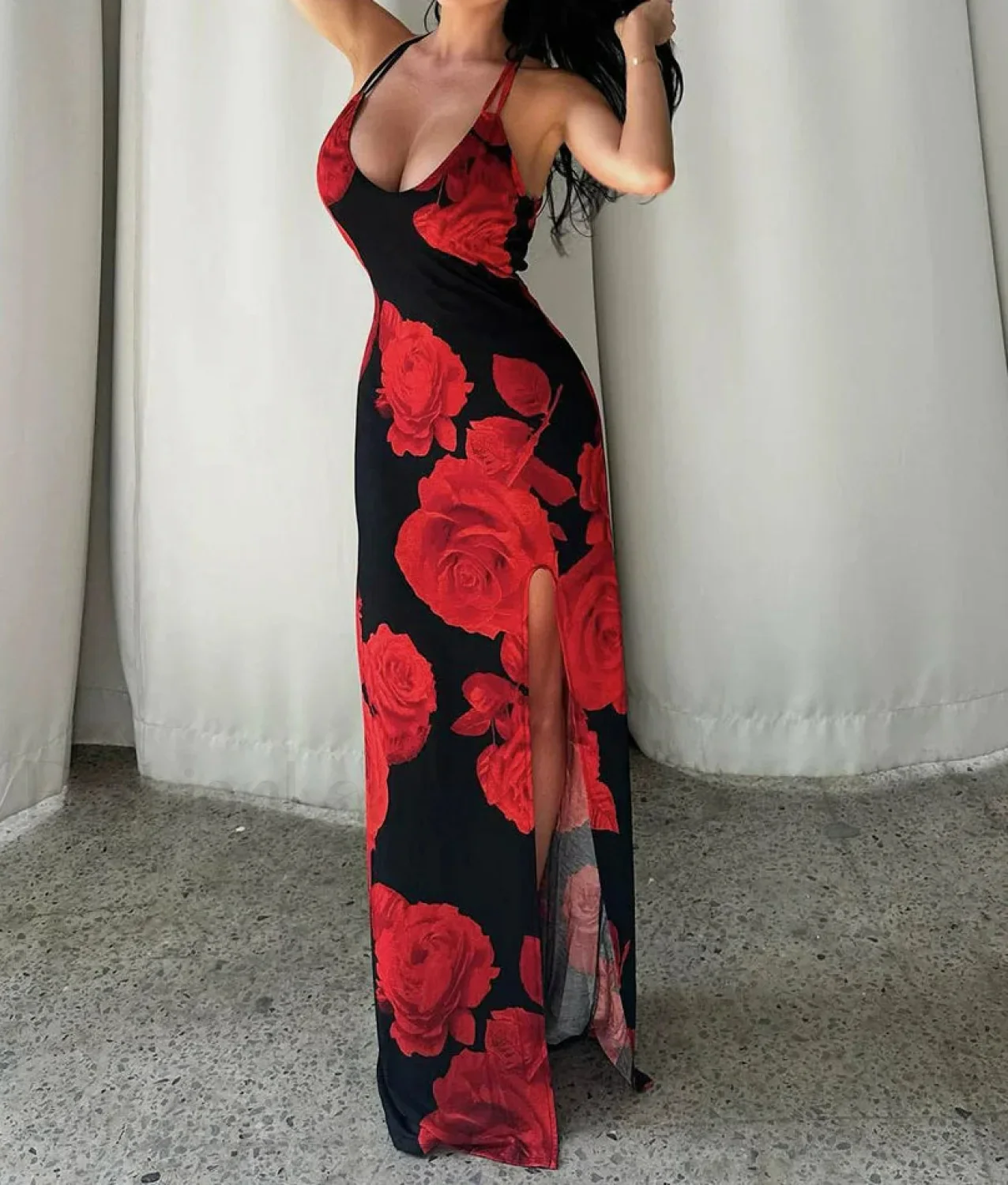 Body-Shaping Sleeveless Floral Dress - Image 6